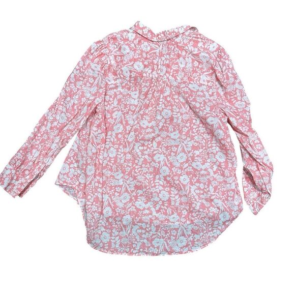 Lane Bryant Floral Cotton Popover Button Shirt Blouse Pink Plus Size 18/20 2X - Picture 6 of 9